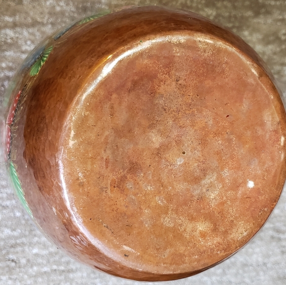 Hammered Copper Artisan Handpainted Vase Butterfly - Picture 5 of 8